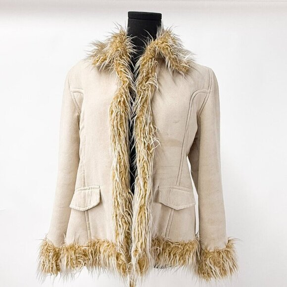 STO4 Women's MONGOLIAN SHERPA FAUX FUR Jacket JAPANESE BRAND - Picture 2 of 8